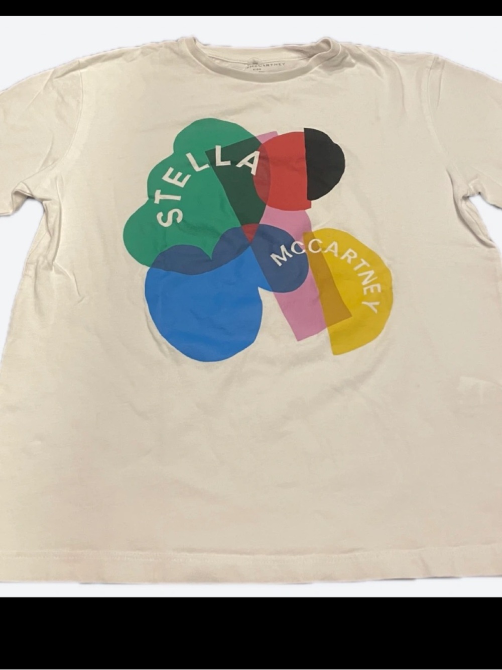 Kids Stella McCartney Cream Tee with Multi-Color Graphic